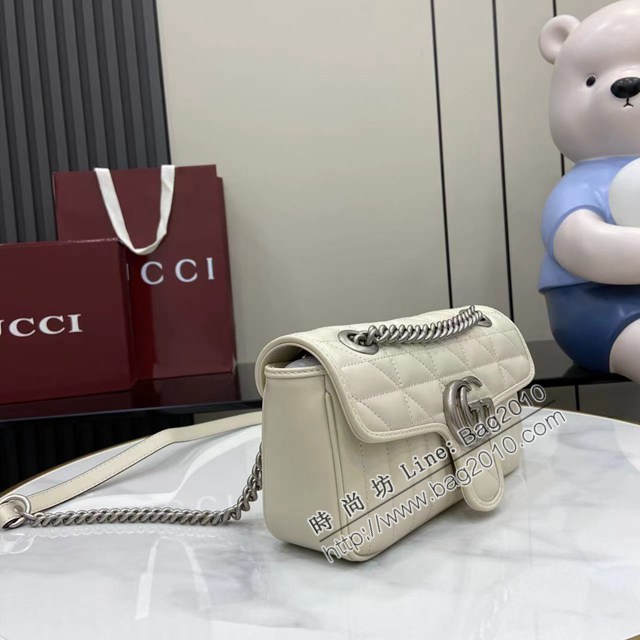 Gucci專櫃古馳最新款Marmont系列絎縫迷你手袋原廠皮鏈條女士挎包 jh2970型號：446744